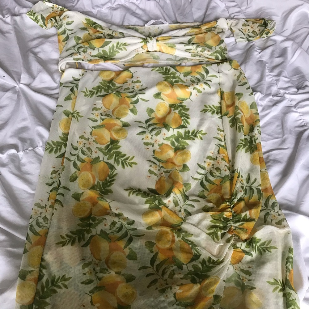 Two Piece Lemon Crop Top Outfit